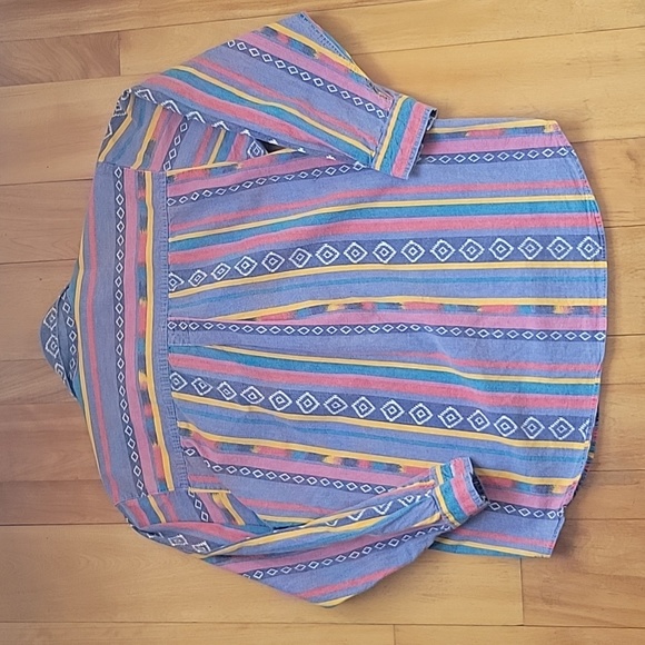 VTG jeans wear multi colored cowgirl size small shirt - Picture 3 of 6